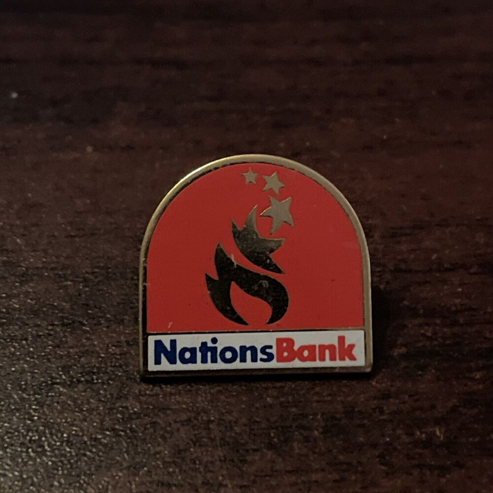 1996 Atlanta Olympics Nations Bank Official Sponsor Lapel Hat‎ Pin